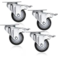 Voluker 4 x Ruedas para Muebles-Ruedas con Freno-75mm Ruedas giratorias-Ruedas Pivotantes-Ruedas de Transporte-Carga de…